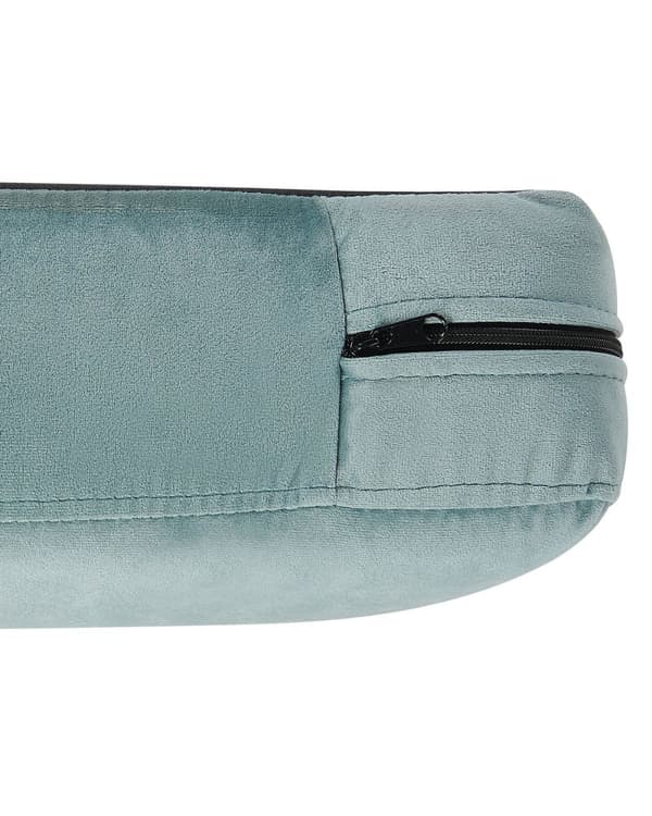 Lænestol Mintgrøn Velour Stof Polstring Guld Metal Ben Aftagelige Sæde og Rygpuder Retro Glamourøs Stil