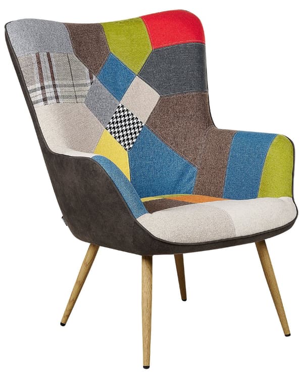 Lænestol med Osmannisk Flerfarvet Stof med Knapper Retro Stil Patchwork