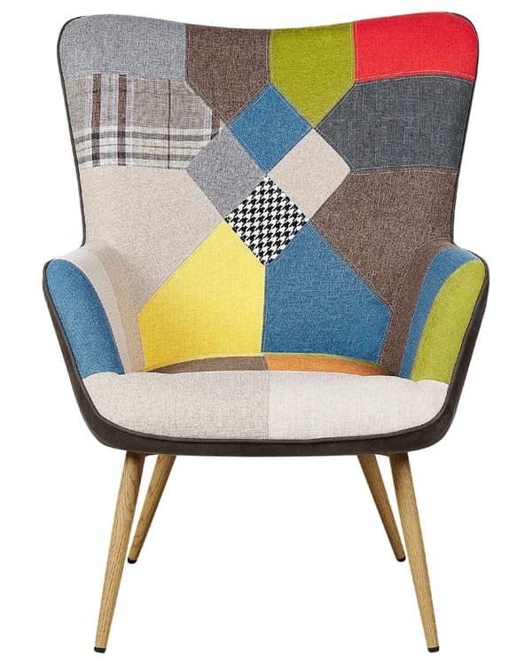 Lænestol med Osmannisk Flerfarvet Stof med Knapper Retro Stil Patchwork