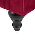Miniatyrbillede 7 af 9: Chesterfield Lænestol Mørkerød Velour med Sorte Træben 110 x 75 x 70 Bred Tyk Polstret Armstol Knap Tuftet Venetiansk Barok stil Stue Dekor