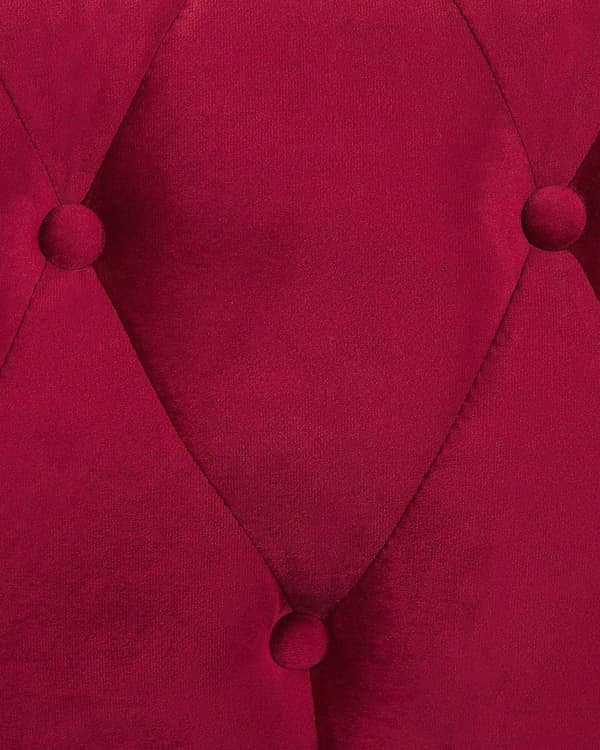 Chesterfield Lænestol Mørkerød Velour med Sorte Træben 110 x 75 x 70 Bred Tyk Polstret Armstol Knap Tuftet Venetiansk Barok stil Stue Dekor