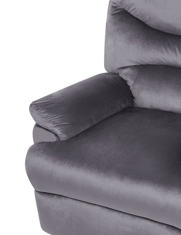 Fåtölj Grå Sammet Klädsel Justerbart Ryggstöd och Fotstöd Retro Design