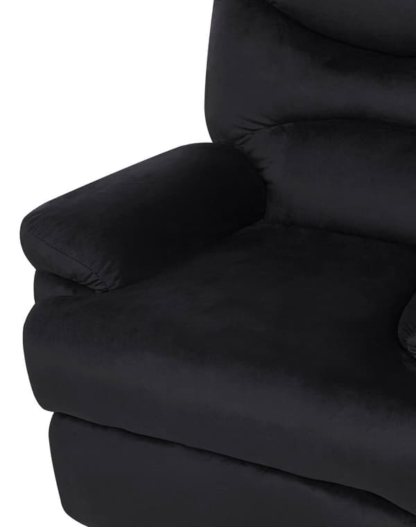 Fåtölj Svart Sammet Klädsel Justerbart Ryggstöd och Fotstöd Retro Design