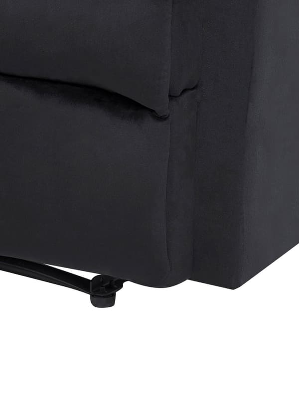 Fåtölj Svart Sammet Klädsel Justerbart Ryggstöd och Fotstöd Retro Design