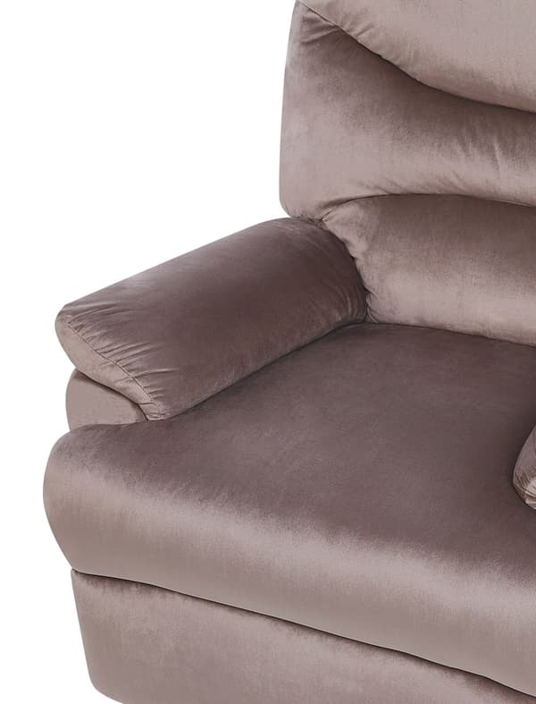 Lænestol Taupe Velour Sort Metal 103 x 90 x 85 cm Hvilestol Armlæn Justerbar Indbygget Fodskammel Otiumstol Vippefunktion Retro Stil