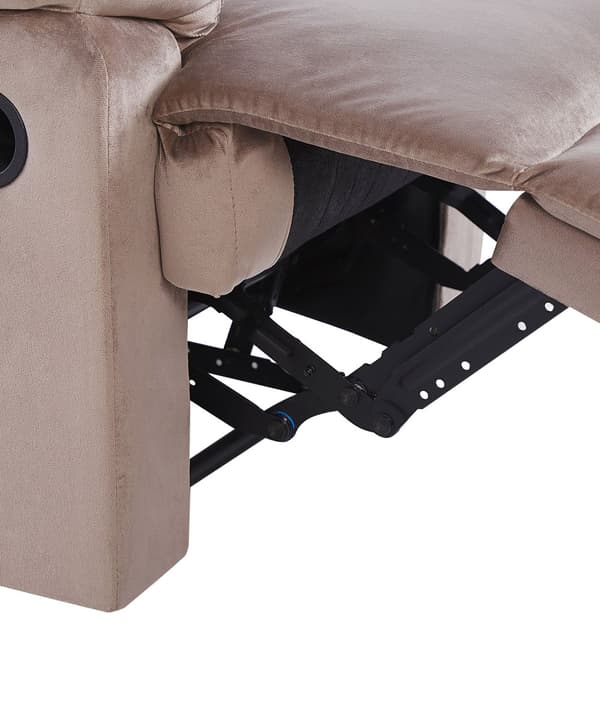 Lænestol Taupe Velour Sort Metal 103 x 90 x 85 cm Hvilestol Armlæn Justerbar Indbygget Fodskammel Otiumstol Vippefunktion Retro Stil