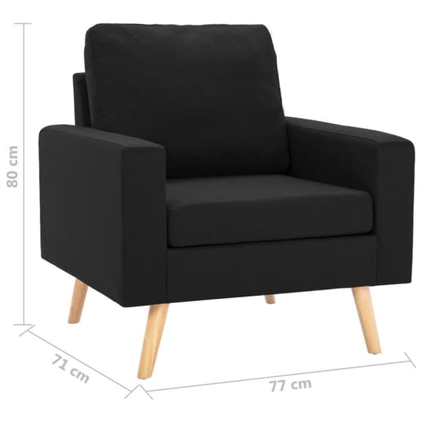 vidaXL Fåtölj svart tyg
