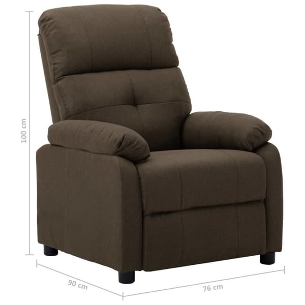 vidaXL Reclinerfåtölj brun tyg