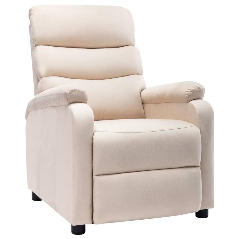 vidaXL Reclinerfåtölj gräddvit tyg