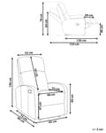 Miniatyrbild 3 av 11: Fåtölj Recliner Svart Konstläder Klädsel med USB-port Modern Design Vardagsrum