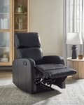 Miniatyrbild 2 av 11: Fåtölj Recliner Svart Konstläder Klädsel med USB-port Modern Design Vardagsrum