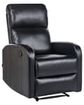 Miniatyrbild 1 av 11: Fåtölj Recliner Svart Konstläder Klädsel med USB-port Modern Design Vardagsrum