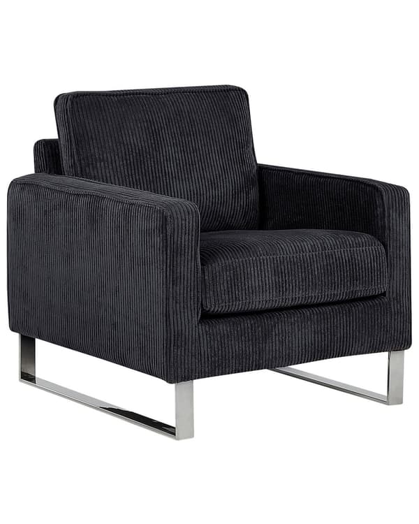 Lænestol Sort Fløjl Slædeben Moderne Stil