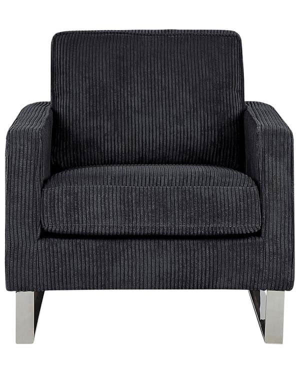 Lænestol Sort Fløjl Slædeben Moderne Stil