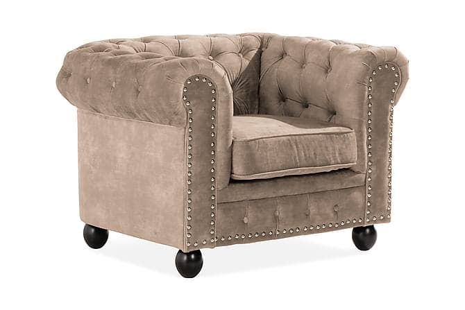 Setter Chesterfield Samettinojatuoli Beige