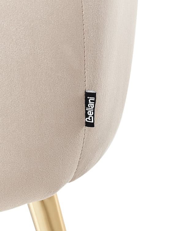 Fåtölj Taupe Sammet Guldfärgade Ben Metall Ram Runt Ryggstöd Glam