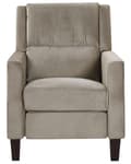 Miniatyrbild 5 av 11: Fåtölj Beige Sammet Klädsel Justerbart Ryggstöd och Fotstöd Retro Design Armchair