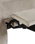 Miniatyrbild 9 av 11: Fåtölj Beige Sammet Klädsel Justerbart Ryggstöd och Fotstöd Retro Design Armchair