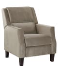 Miniatyrbild 1 av 11: Fåtölj Beige Sammet Klädsel Justerbart Ryggstöd och Fotstöd Retro Design Armchair