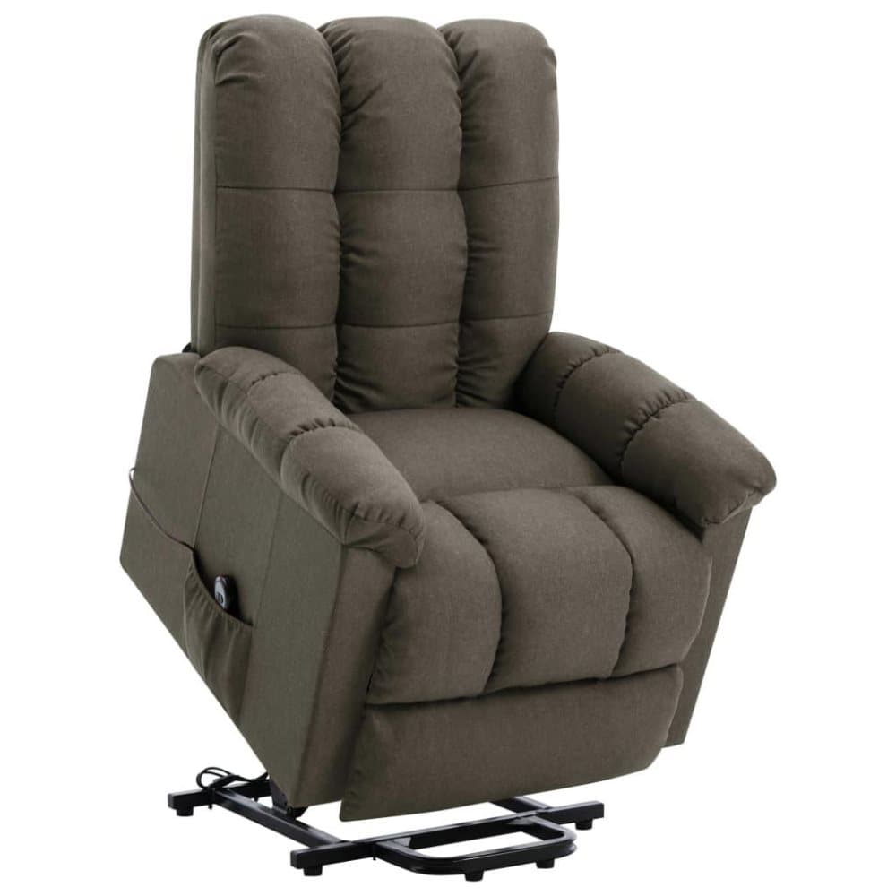 vidaXL Reclinerfåtölj med uppresningshjälp taupe tyg