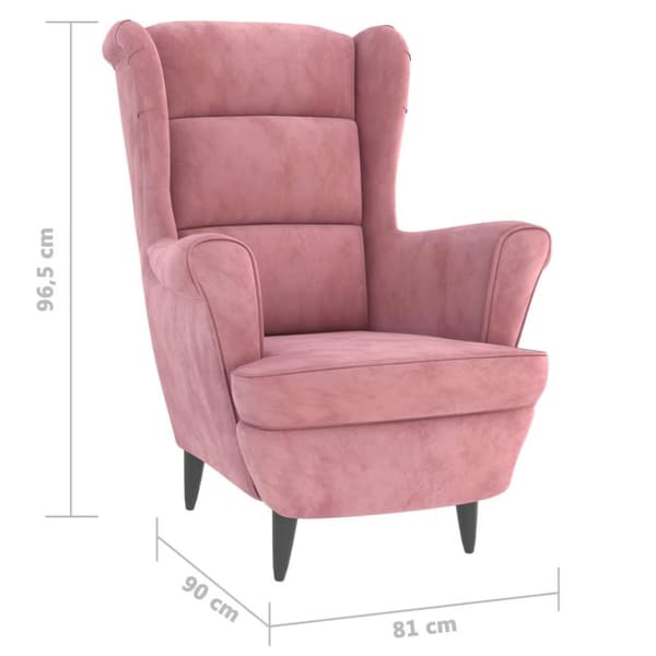 vidaXL Fåtölj rosa sammet