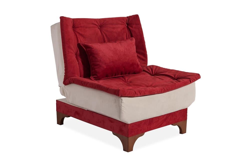 RANDELLE Fåtölj med Armstöd Röd/Vit