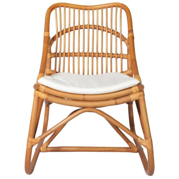 vidaXL rattanstol linned lysebrun