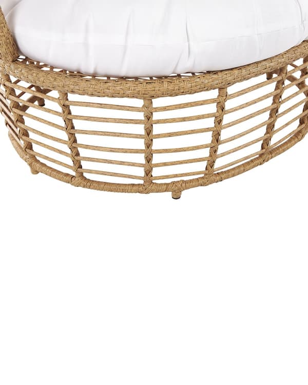 Lænestol Beige Natur Rattan 103 x 83 x 150 cm Dekorativ Flet Kurvestol med Hynder Baldakin Boho til Terrassen Haven Stue Tilbehør Udendørs