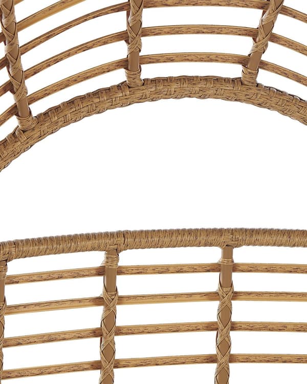 Lænestol Beige Natur Rattan 103 x 83 x 150 cm Dekorativ Flet Kurvestol med Hynder Baldakin Boho til Terrassen Haven Stue Tilbehør Udendørs