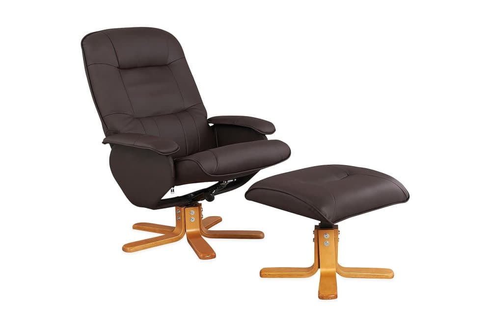 LICOLA Reclinerfåtölj Konstläder Brun