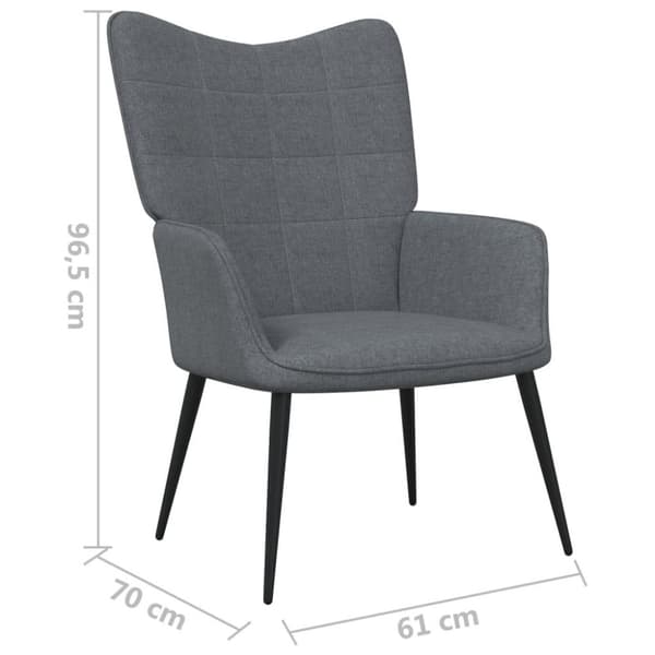 vidaXL Vilstol mörkgrå tyg