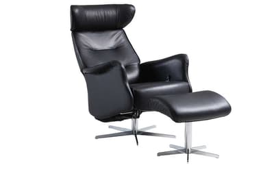 Skinnfåtölj Caliber Classic Inkl. Fotpall