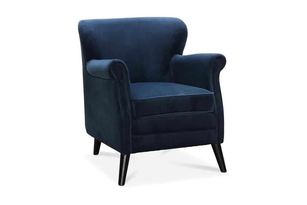 CHRIS Sammetsfåtölj Blå
