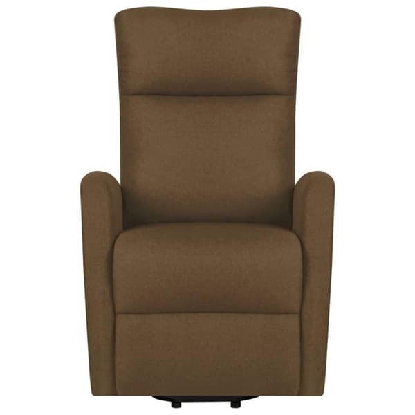 vidaXL Reclinerfåtölj med uppresningshjälp mörkbrun tyg