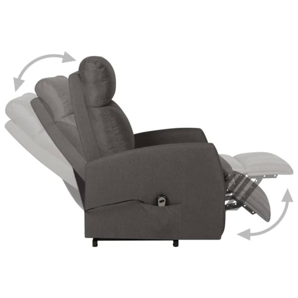 vidaXL Reclinerfåtölj med uppresningshjälp mörkgrå tyg