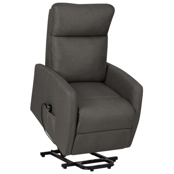 vidaXL Reclinerfåtölj med uppresningshjälp mörkgrå tyg