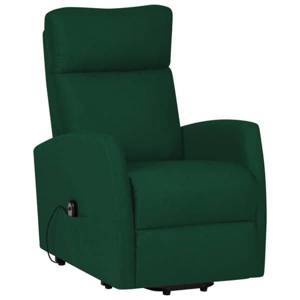 vidaXL Reclinerfåtölj med uppresningshjälp mörkgrön tyg