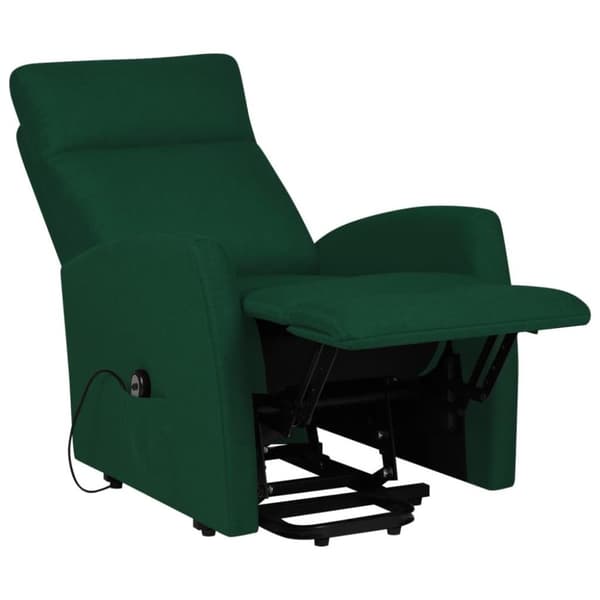 vidaXL Reclinerfåtölj med uppresningshjälp mörkgrön tyg