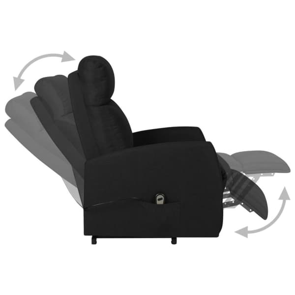 vidaXL Reclinerfåtölj med uppresningshjälp svart tyg