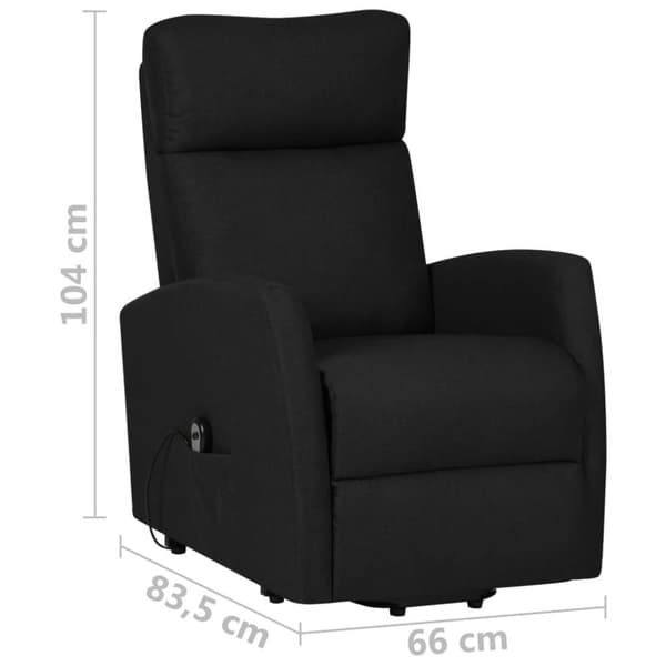 vidaXL Reclinerfåtölj med uppresningshjälp svart tyg