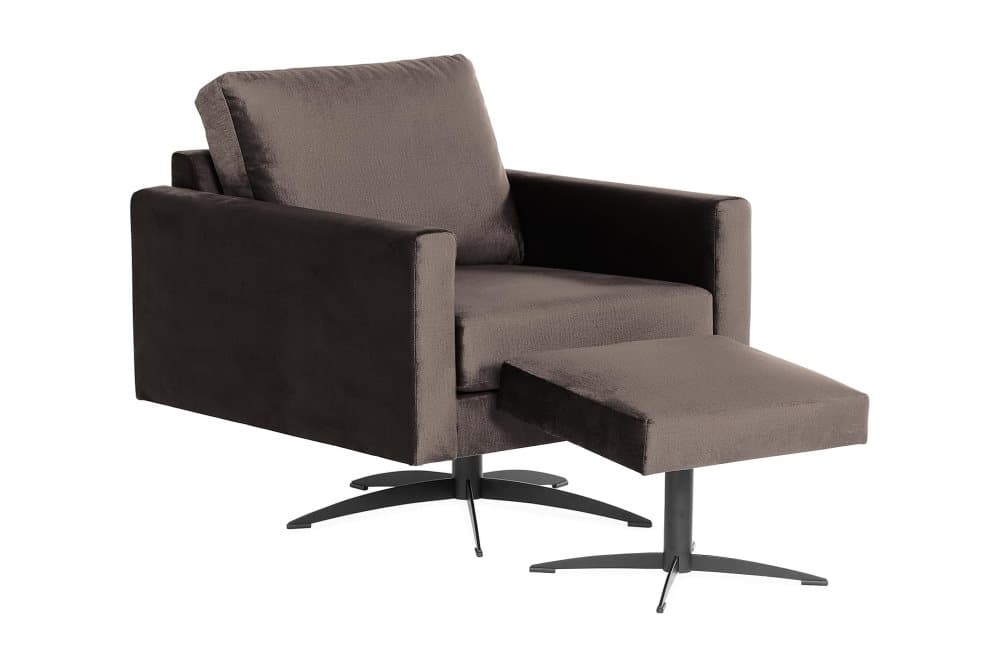 NISTOSO Fåtölj med Fotpall Brun/Svart