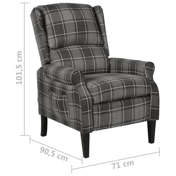 vidaXL Reclinerfåtölj grå tyg