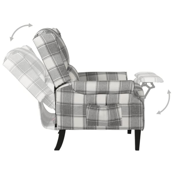 vidaXL Reclinerfåtölj vit/grå tyg