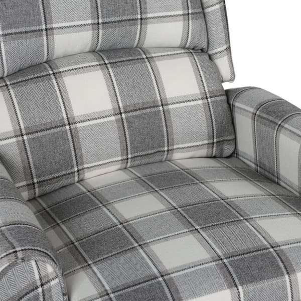 vidaXL Reclinerfåtölj vit/grå tyg