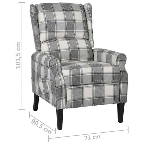 vidaXL Reclinerfåtölj vit/grå tyg