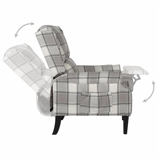 vidaXL Reclinerfåtölj grå tyg