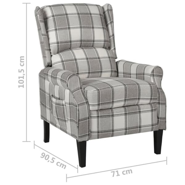 vidaXL Reclinerfåtölj grå tyg