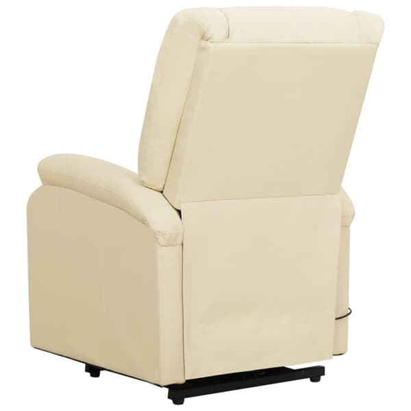 vidaXL Reclinerfåtölj med uppresningshjälp gräddvit konstläder