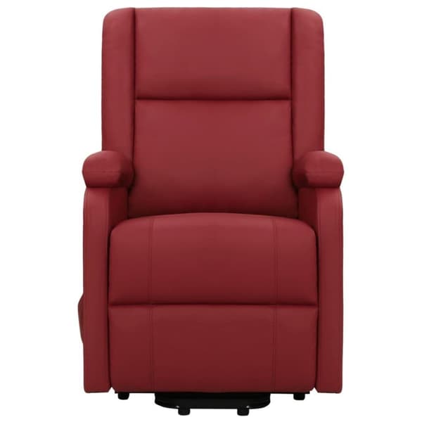 vidaXL Reclinerfåtölj med uppresningshjälp vinröd konstläder
