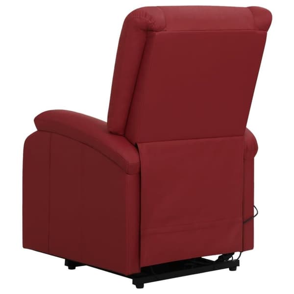 vidaXL Reclinerfåtölj med uppresningshjälp vinröd konstläder